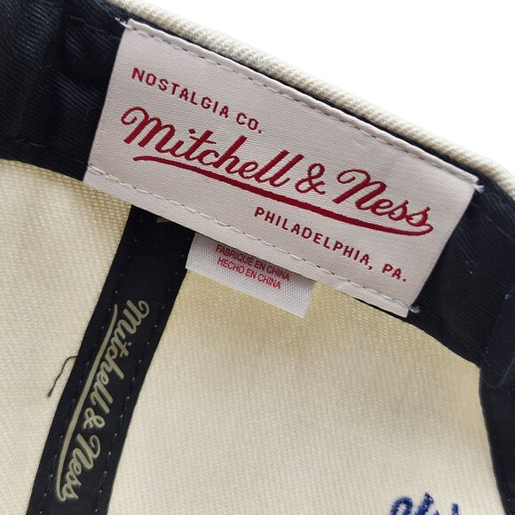 NFL Super Bowl XXVI 26 Mitchell And Ness Snapback Hat Cream Blue NWT - Picture 13 of 13